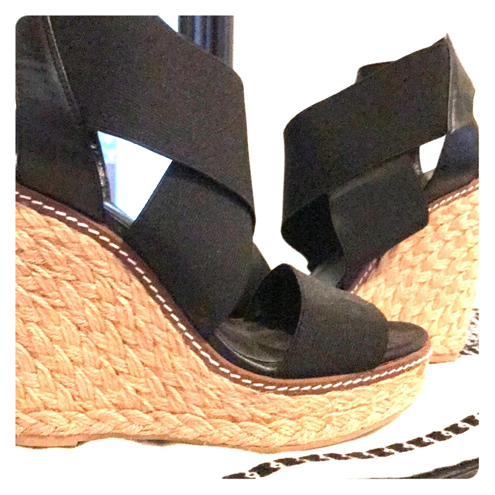 Strappy summer wedges